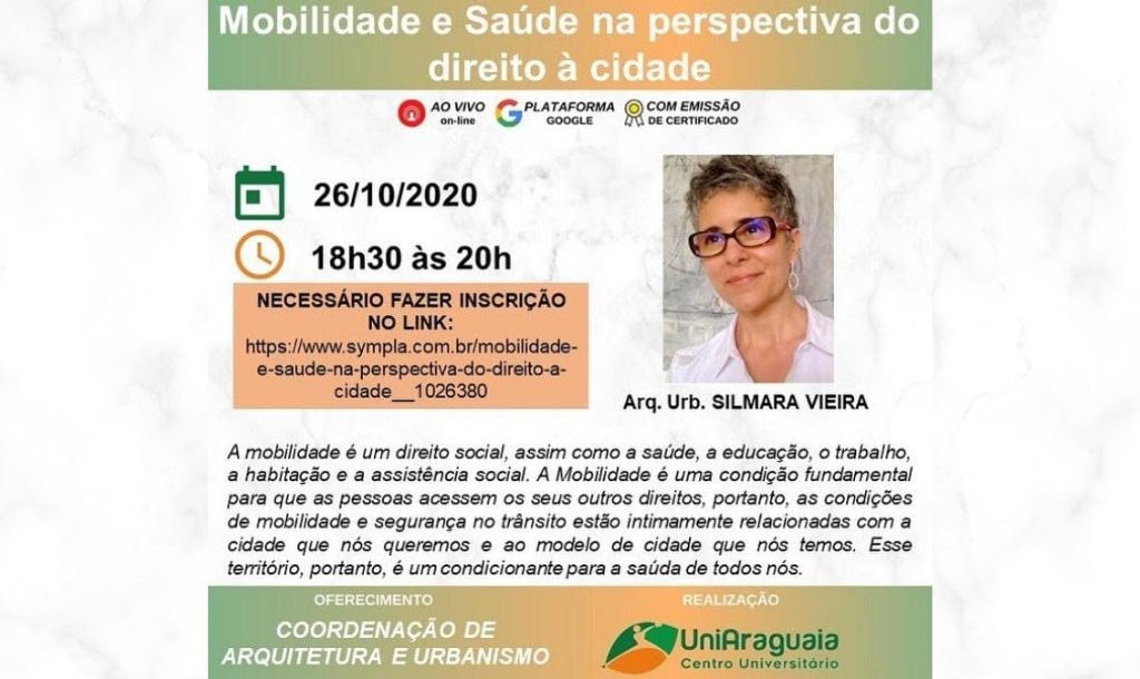 Palestra: Mobilidade e Saúde na perspectiva do direito à cidade