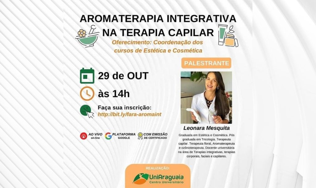 Coordenação de Estética e Cosmética promove curso de Aromaterapia integrativa na terapia capilar