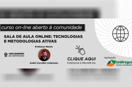 UniAraguaia oferece curso de extensão gratuito em Tecnologia e Metodologias Ativas