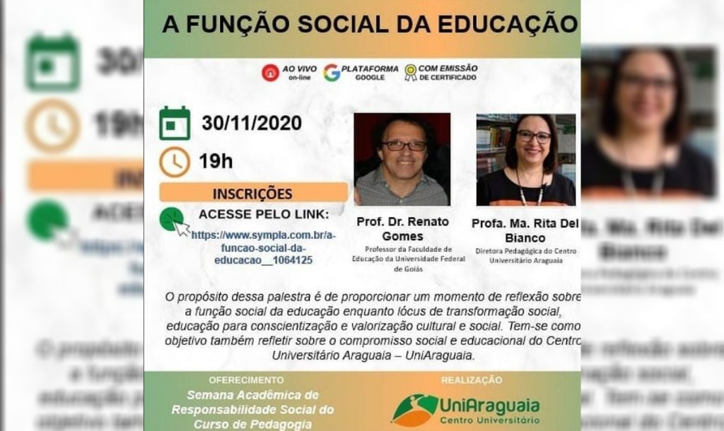 Semana Acadêmica de Responsabilidade Social do curso de Pedagogia