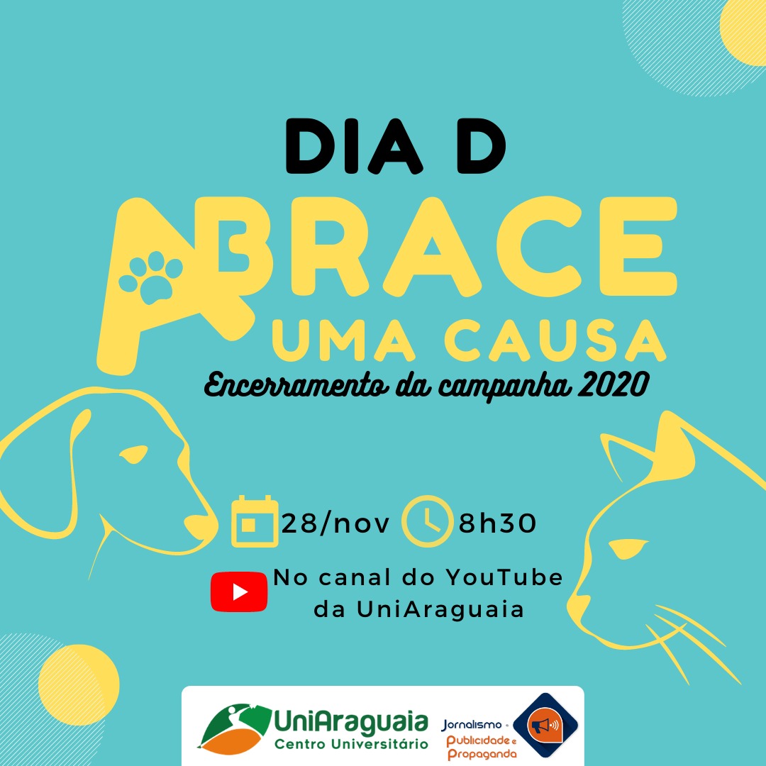 28 de novembro: dia do grande evento de encerramento da Campanha Abrace uma Causa