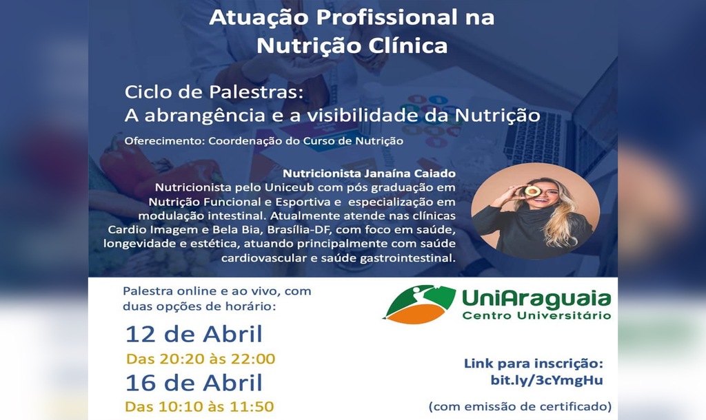 Curso de Nutrição promove Ciclo de Palestras