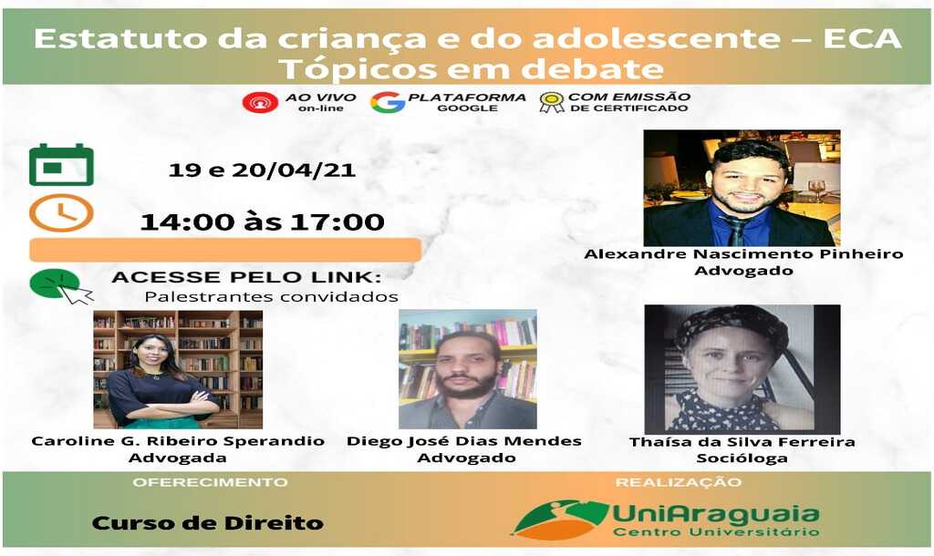 Curso de Direito da Uniaraguaia realiza discussão sobre o ECA