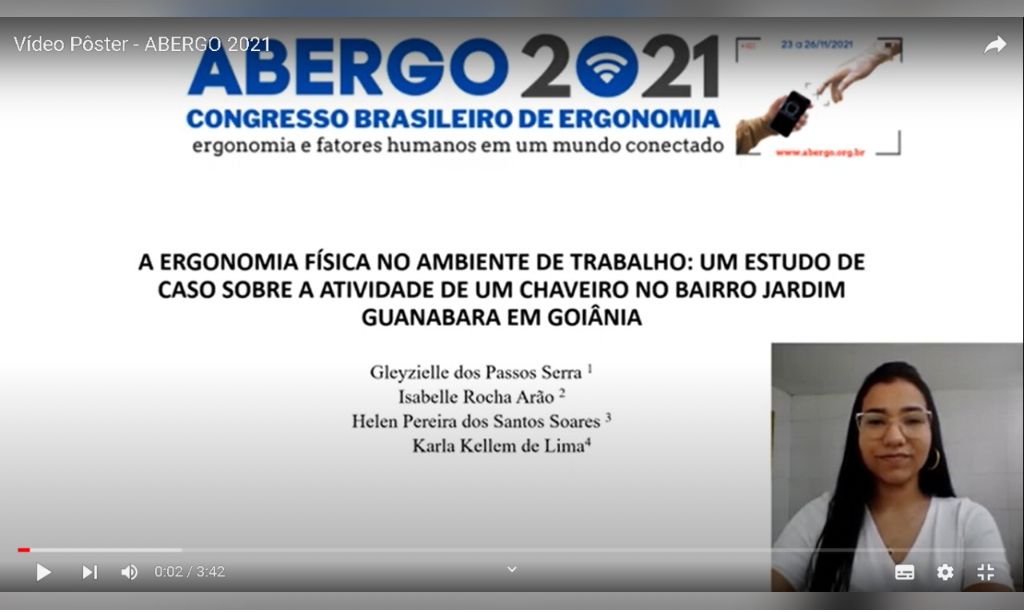 Alunos da pós-graduação em Engenharia de Segurança do Trabalho fizeram apresentações no ABERGO 2021