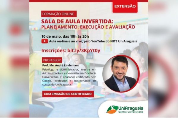 UniAraguaia promove palestras online para formação de professores