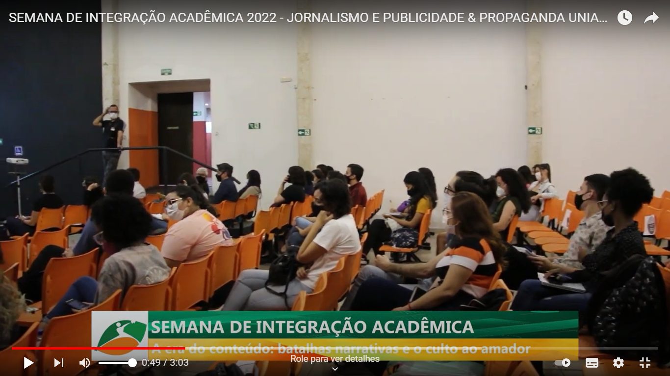 Alunos da disciplina de Telejornalismo produzem reportagem sobre a abertura da Semana de Integração Acadêmica da Comunicação