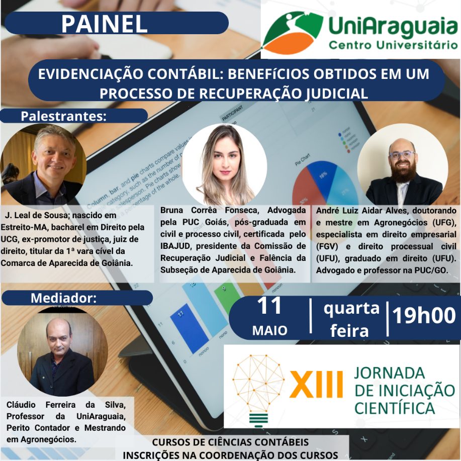 Jornada de Iniciação Científica dos cursos de Ciências Contábeis presencial e EAD fala sobre processo de recuperação judicial