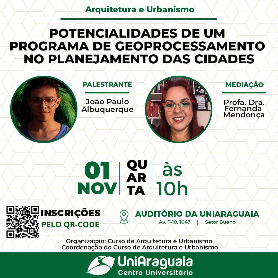 Curso de Arquitetura e Urbanismo promove palestra sobre geoprocessamento no planejamento das cidades